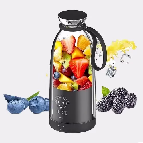 شیکر شارژی مشکی مدل Fresh Juice نسخه 500ml
