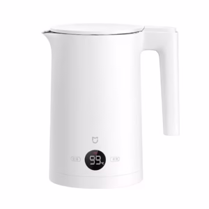 کتری برقی شیائومی میجیا مدل XIAOMI MIJIA P1 MJJYSH02YM سفید با مخزن استیل 1.5 لیتری و نمایشگر دیجیتال روی میز آشپزخانه